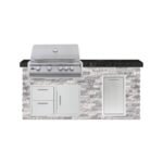 Blaze 6 Ft Island in Alaska Gray with NG LBM Grill and Trash Rollout