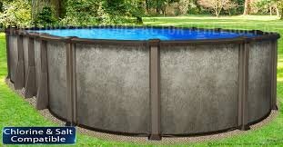 18'x33' Saltwater LX Oval Above Ground Swimming Pool - Features Stainless Steel Skimmer Panel